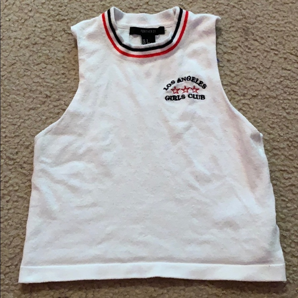 White Forever 21 Los Angeles Girls Club Tank